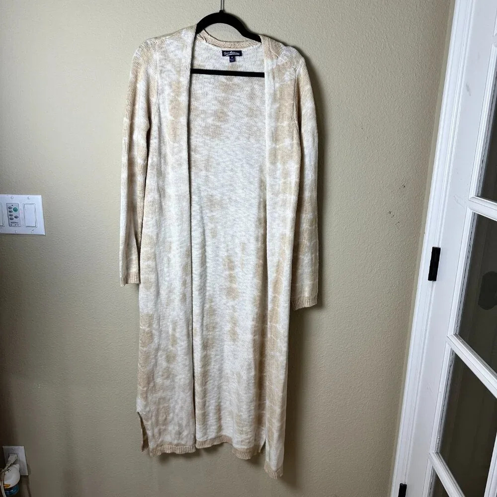 FRESHMAN Boutique Longline Open Drape Tie Dye Cardigan - size Medium - Picture 2 of 6